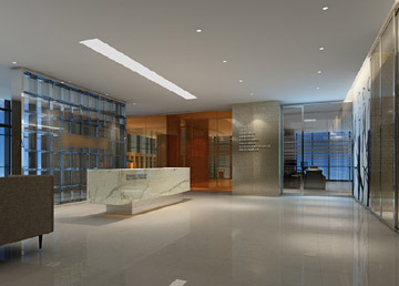 上海办公室装潢  前厅设计效果图